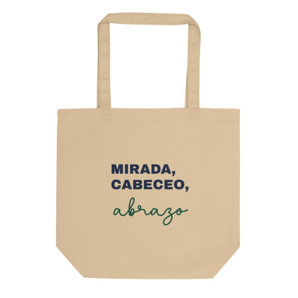 eco-tote-bag-oyster-front-64d8a65db19e8.jpg mirada, cabeceo, abrazo - Bio-Stoffbeutel