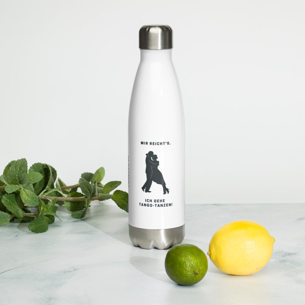stainless-steel-water-bottle-white-17oz-front-2-64ea36cd68016.jpg Ich gehe Tango tanzen - Edelstahl Trinkflasche