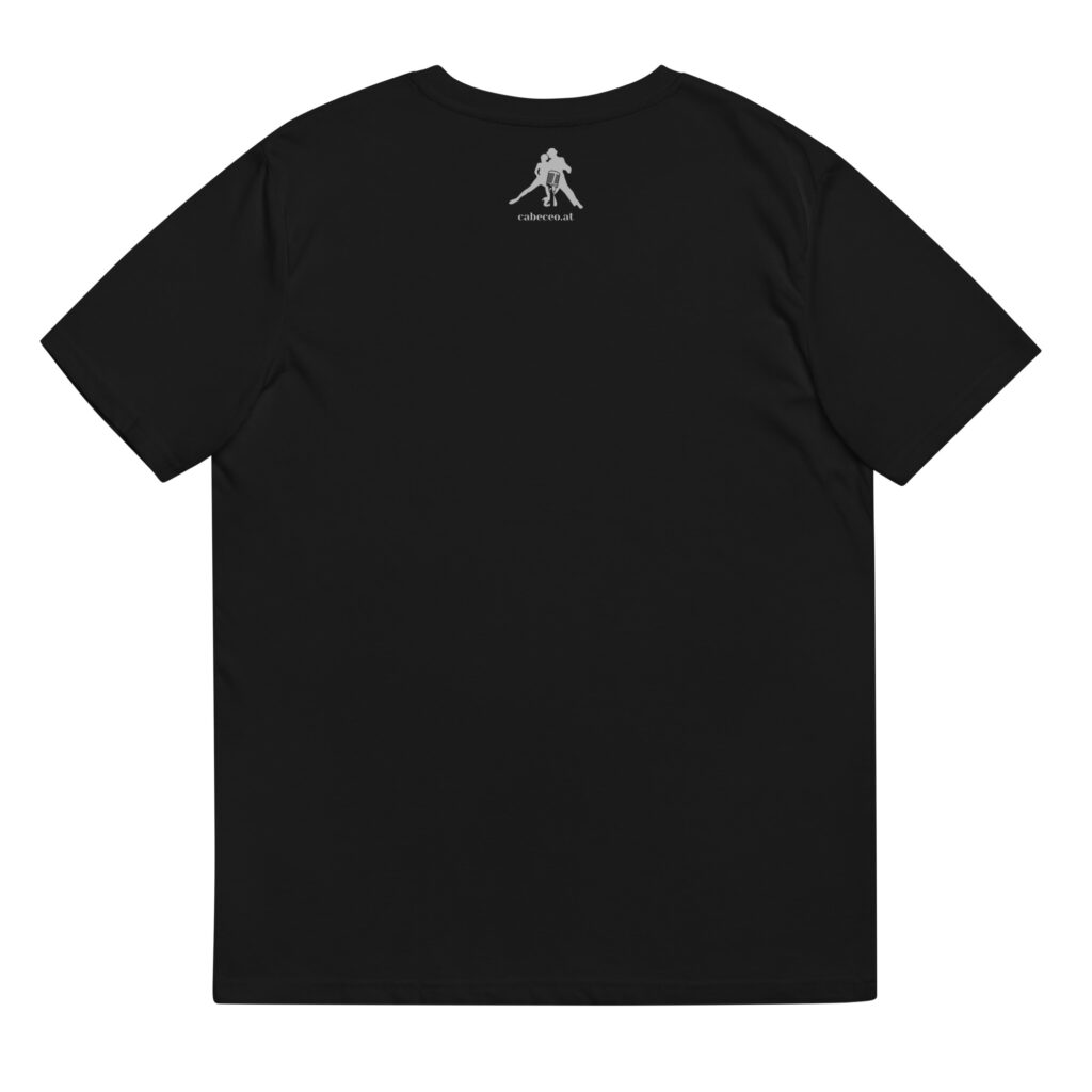 unisex-organic-cotton-t-shirt-black-back-64ec37d1d9d21 mirada, cabeceo, abrazo - Unisex-Bio-Baumwoll-T-Shirt
