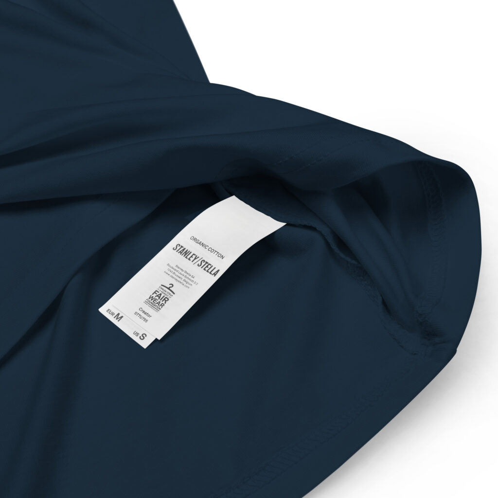 unisex-organic-cotton-t-shirt-french-navy-product-details-64ec3a2967485.jpg mirada, cabeceo, abrazo - Unisex-Bio-Baumwoll-T-Shirt