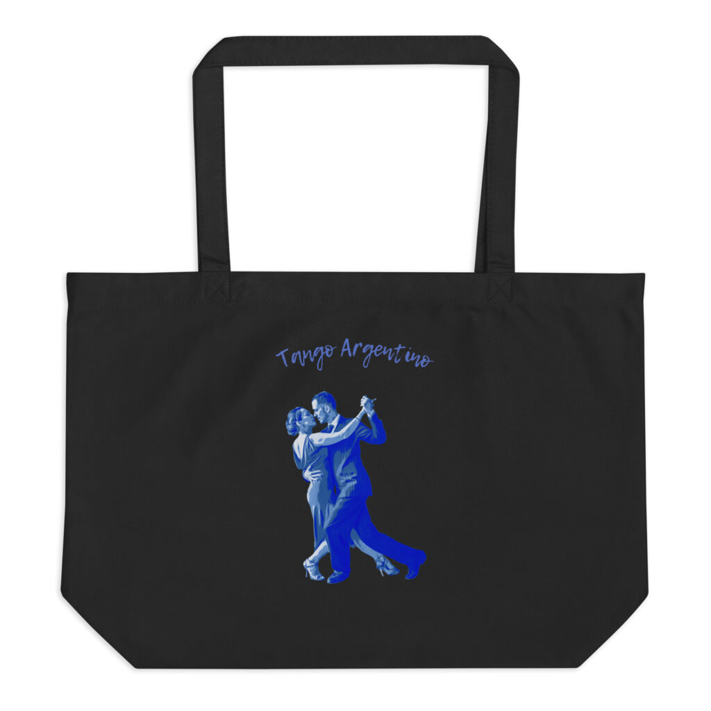 large-eco-tote-black-front-650999a66e271.jpg Tango Argentino - Großer Bio-Baumwollbeutel