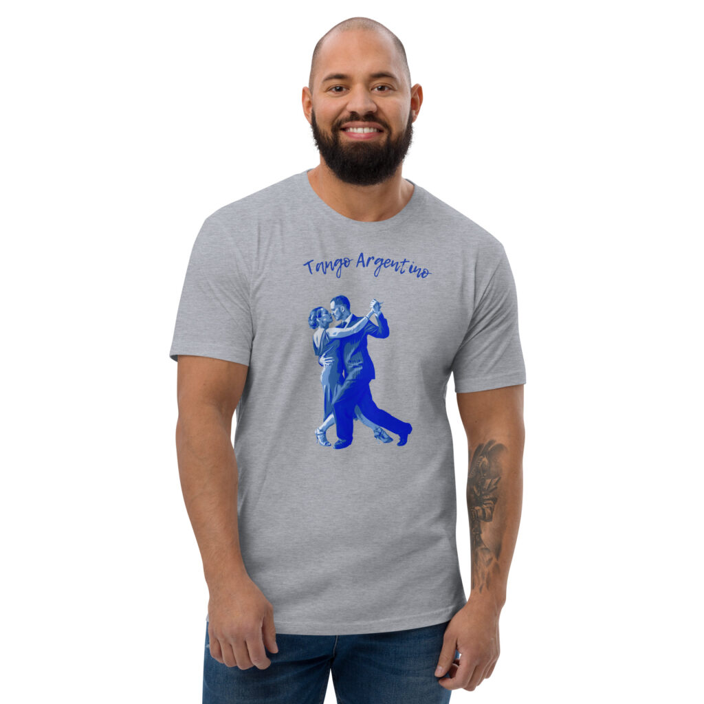 mens-fitted-t-shirt-heather-grey-front-6506cc11055a7.jpg Tango Argentino - Kurzärmeliges Herren T-Shirt