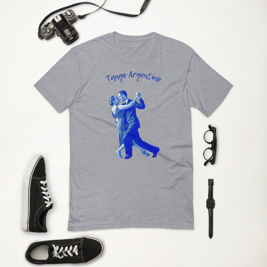 mens-fitted-t-shirt-heather-grey-front-6506cc1105920.jpg Tango Argentino - Kurzärmeliges Herren T-Shirt