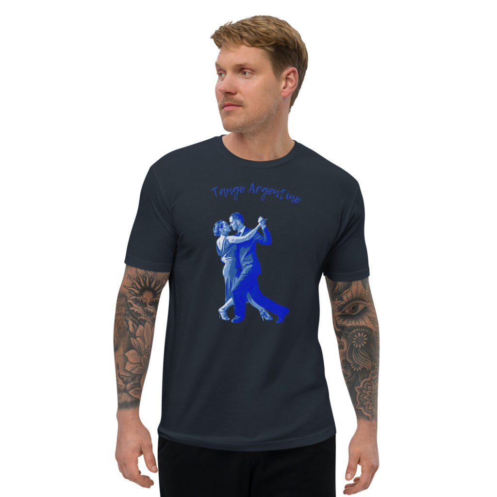 mens-fitted-t-shirt-midnight-navy-front-6506cc11053af.jpg Tango Argentino - Kurzärmeliges Herren T-Shirt