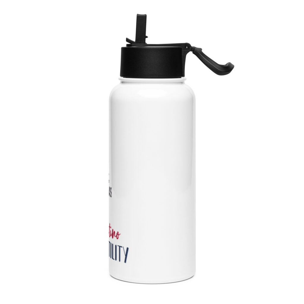 To be used during cortinas - Edelstahl Trinkflasche mit Strohhalm