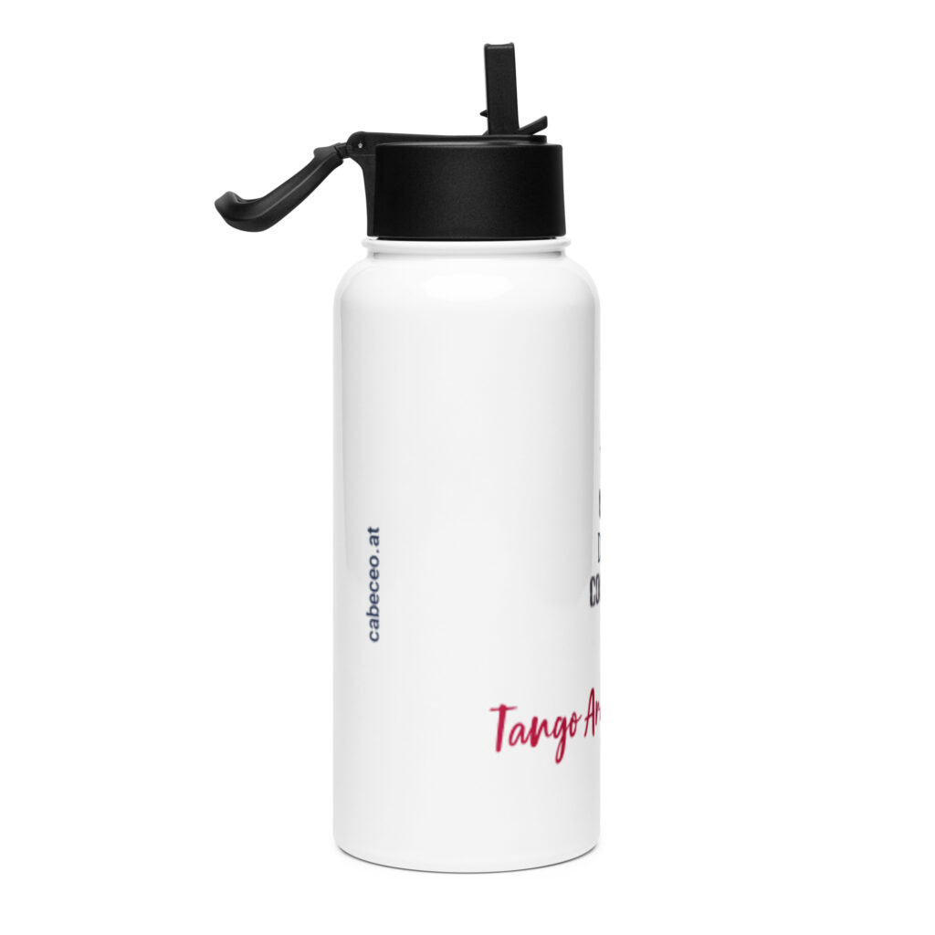 To be used during cortinas - Edelstahl Trinkflasche mit Strohhalm